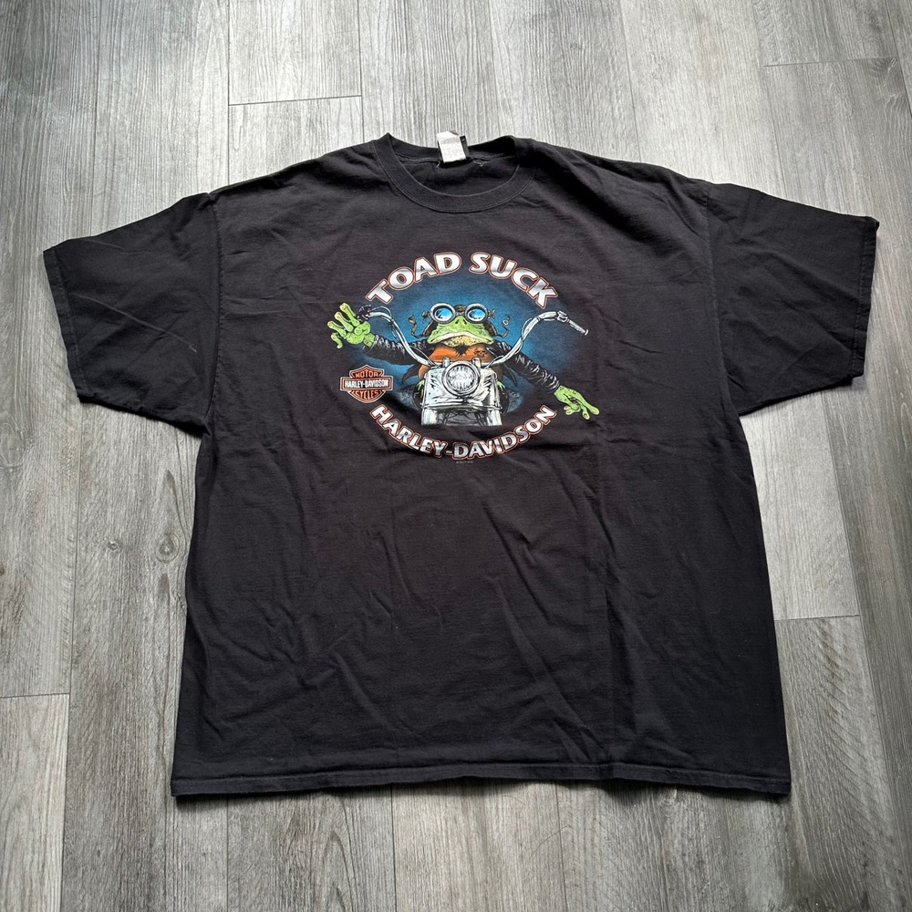 Harley-Davidson Toad Suck Conway AR T-Shirt 2XL Frog Biker Graphic 2017